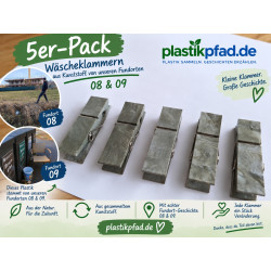 XXL Wäscheklammern aus recycling Kunststoff -- 5er Pack III
