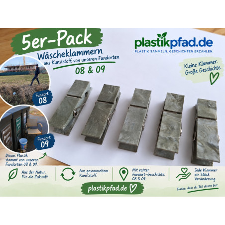 XXL Wäscheklammern aus recycling Kunststoff -- 5er Pack III