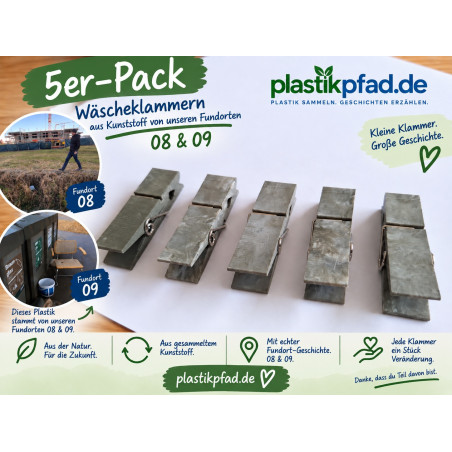 XXL Wäscheklammern aus recycling Kunststoff -- 5er Pack IV