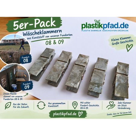 XXL Wäscheklammern aus recycling Kunststoff -- 5er Pack II